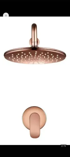 CHUVEIRO COM MISTURADOR MONOCOMANDO EM METAL 22CM COR COBRE SENSI