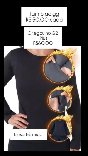 Blusa térmica feminina tamanho p ao gg ou plus size