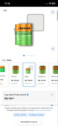 Tinta Suvinil 5L branco gelo acrílica fosca