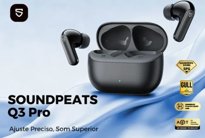 Fone Bluetooth 6.0 SoundPEATS Q3 Pro -ANC 4Mic IP55