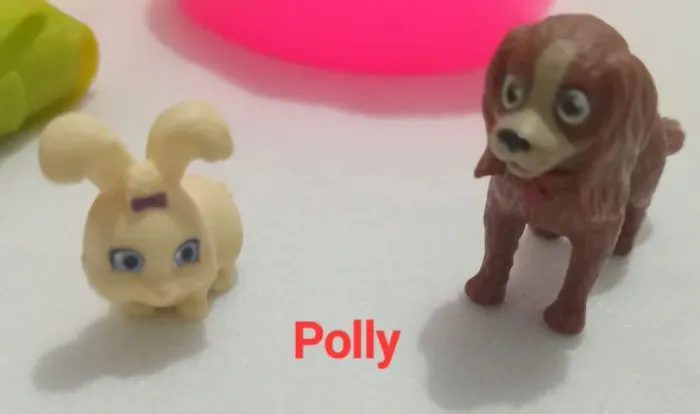 Coelhinho e cachorro Polly