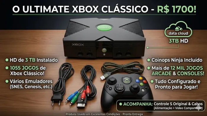 Xbox Clássico com HD 3 Teras