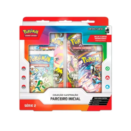 Box Pokémon Coleção Ilustração Parceiros Iniciais Serie 2