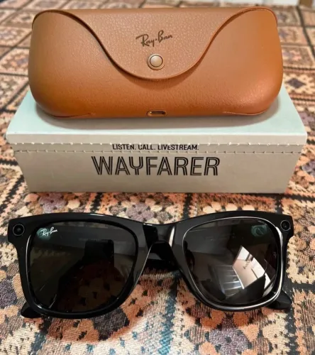 Ray-Ban Meta Wayfarer - 1ª geração (Gen 1) Modelo RW4008, armação preta
