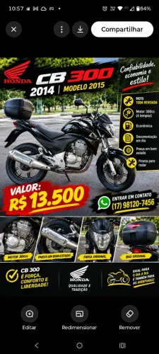 Cb 300 2015 preta