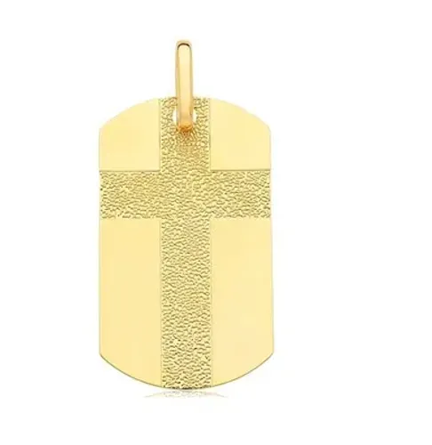 Pingente Chapa Lisa Cruz Fosca Peso 0.60 Gramas 12 mm