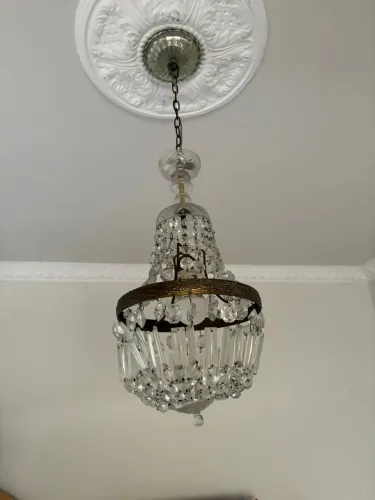 Lustre cristal com bronze
