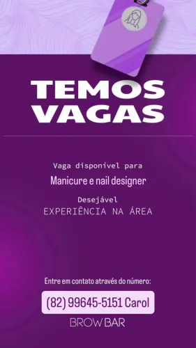 VAGA PARA MANICURE E NAIL DESIGNER