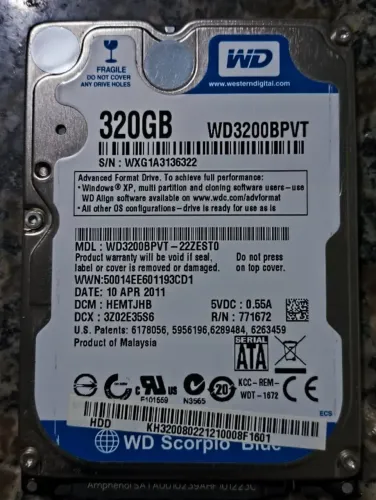 HDD notebook 320GB Western Digital WD3200BPVT