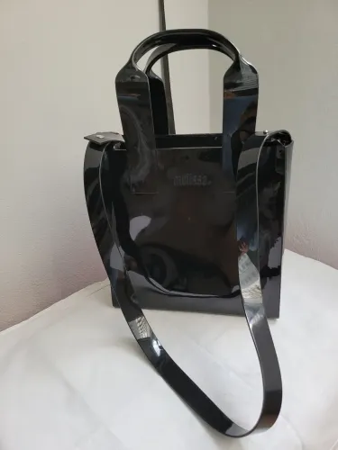 bolsa melissa preta alça ajustável