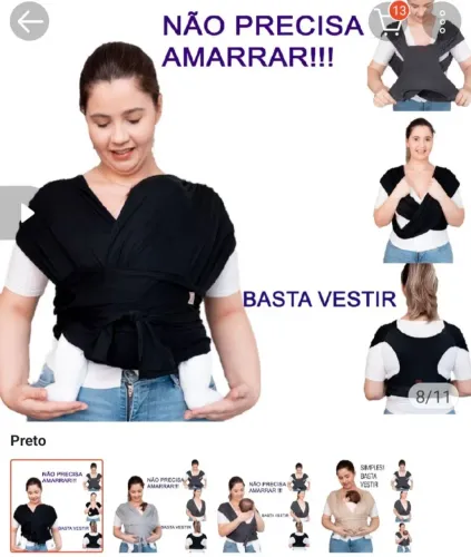 SLING DE VESTIR, LITTLE BENI, CANGURU CARREGADOR DE BEBÊ, WRAP SLING