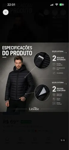 Jaqueta Puffer De Frio Intenso Blusa Impermeável Inverno