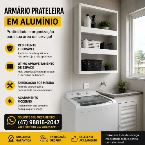Armário organizador Lavanderia Aluminio 