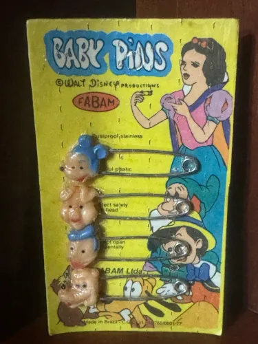 ALFINETES ANTIGOS -CARTELA LACRADA- BABY PINS- FABAN