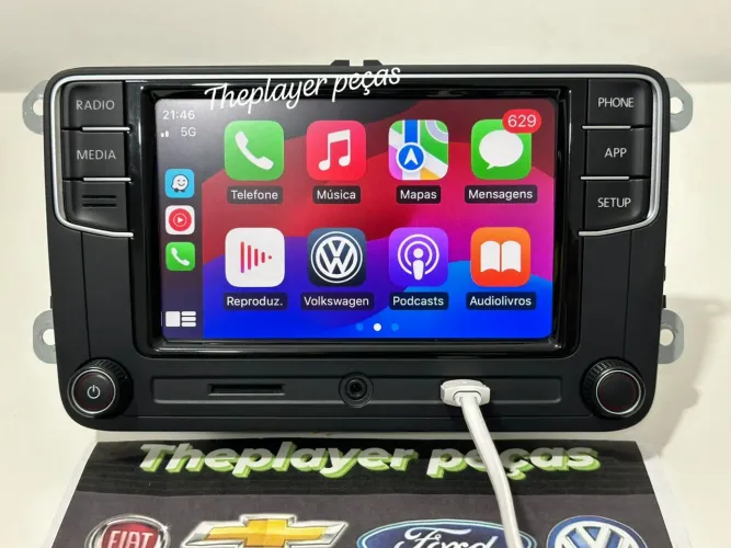Multimídia Saveiro Gol Fox Voyage original Volkswagen Apple CarPlay