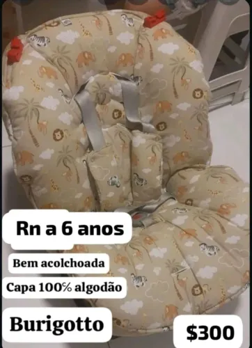 Cadeirinha de carro burigotto capa 100% algodao