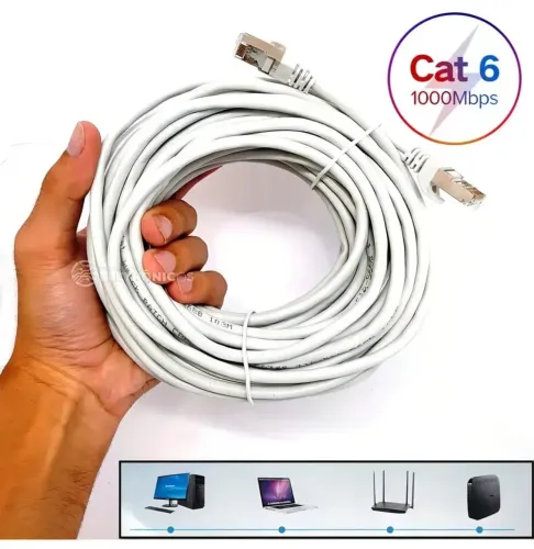 Cabo de Rede internet ethernet 15 metros CAT-6 crimpado