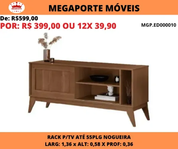RACK P/TV ATÉ 55 PLG