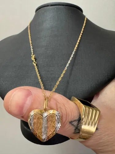Corrente de Ouro Branco e Amarelo 4.45g 18k procedência garantia eterna
