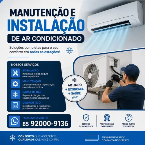 instalação de ar ar condicionado manutenção e limpeza
