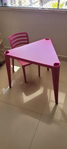 Kit Tramontina Sofia de Mesa e Cadeira Infantil Rosa