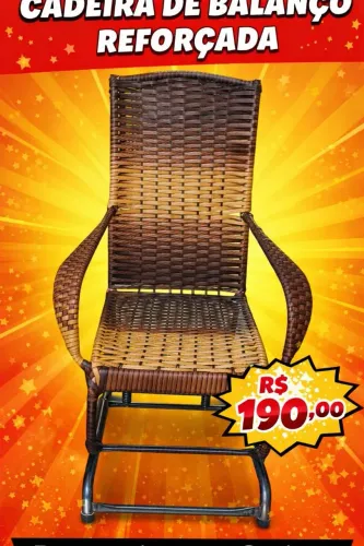 Cadeira de balanço 02 revestida em fibra sintética R$190,00