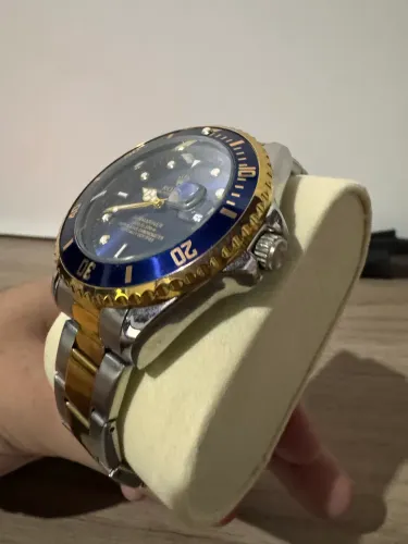 Relógio masculino estilo mergulho ? aço bicolor