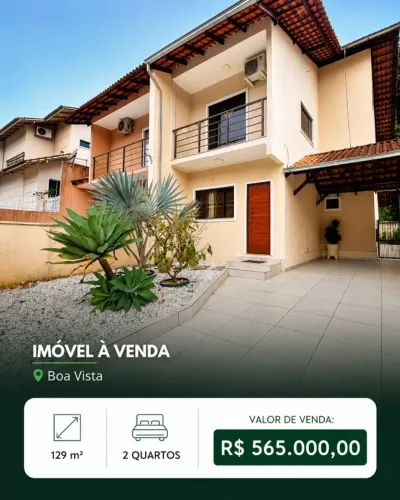 Sobrado geminado 129m² com 2 suítes bairro Boa Vista