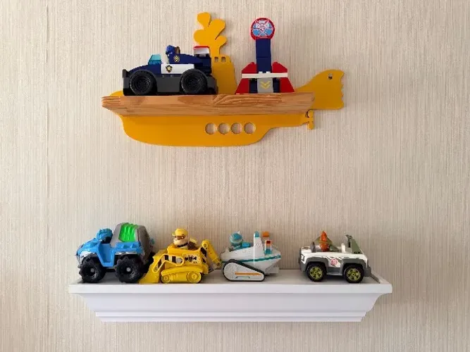 Conjunto 4 Prateleiras Infantis - 2 Navios + 2 Prateleiras Brancas