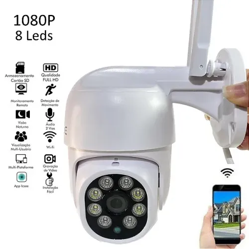 Câmera de Segurança, Mini Speed Dome 2 Megapix, 1080P Full HD, Resistência à Água