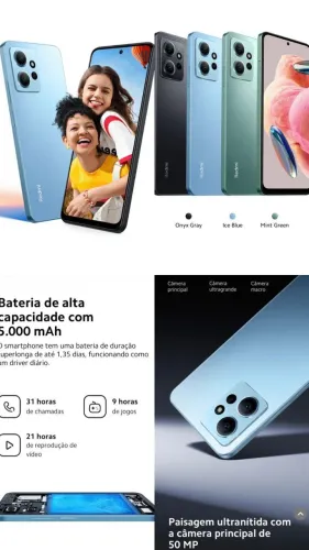 Xiaomi Redmi Note 12 Azul Gelo 128gb seminovo