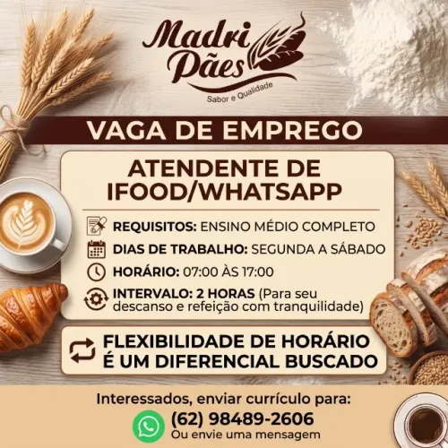 CONTRATA-SE ATENDENTE COMERCIAL