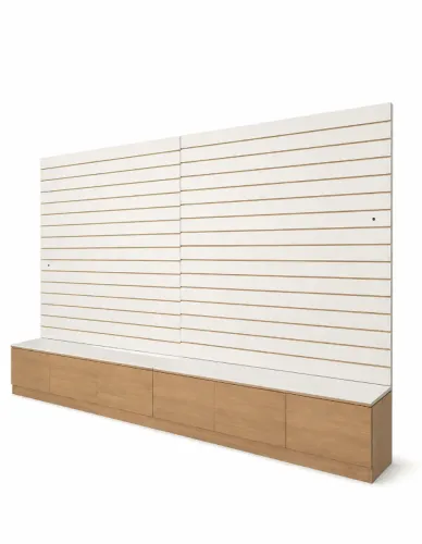Expositor para Loja em MDF com Painel Canelado + Ganchos