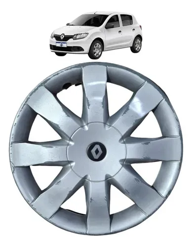 Calota Roda Aro 15 Renault Sandero 1.0 2020 Uzad0 Cinza