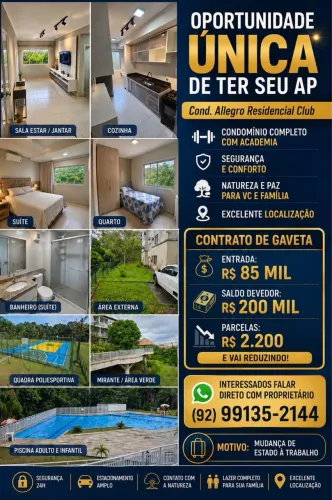 APARTAMENTO 2 QTS ALLEGRO TORQUATO TAPAJOS