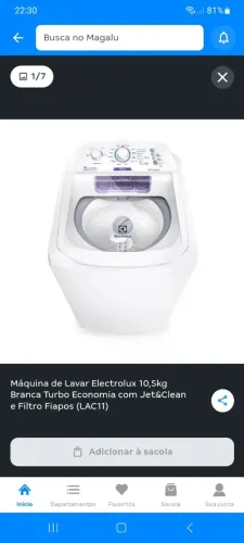 Máquina de lavar Eletrolux 