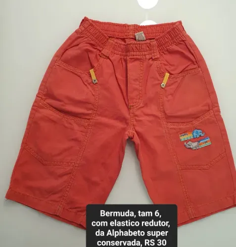 Bermuda infantil, cor laranja, da Alphabeto