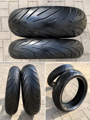 PAR DE PNEUS MOTO ARO 17 - 120/70 + 180/55