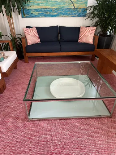Vendo mesa de centro 1,00x 1,00 m, blindex de 15 mm