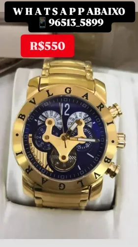 Relógio BVLGARI IRON MAN AUTOMÁTICO FUNDO AZUL
