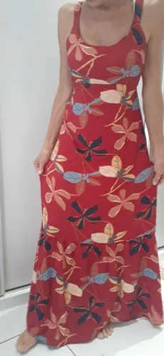 Vestido vermelho florido
