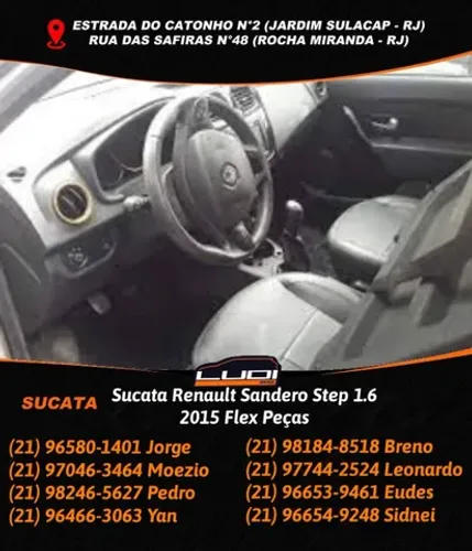 Sucata Renault Sandero Step 1.6 2015 Flex Peças