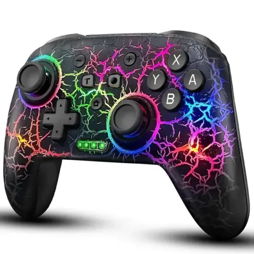 Controle Sem Fio bluetooth para Switch, TV Box, PS3, PC com luz RGB