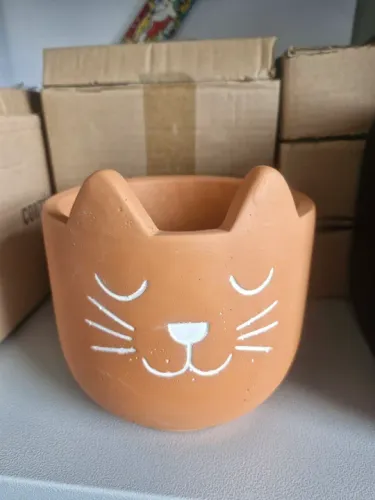 Vasinho de Cimento em formato de Gato