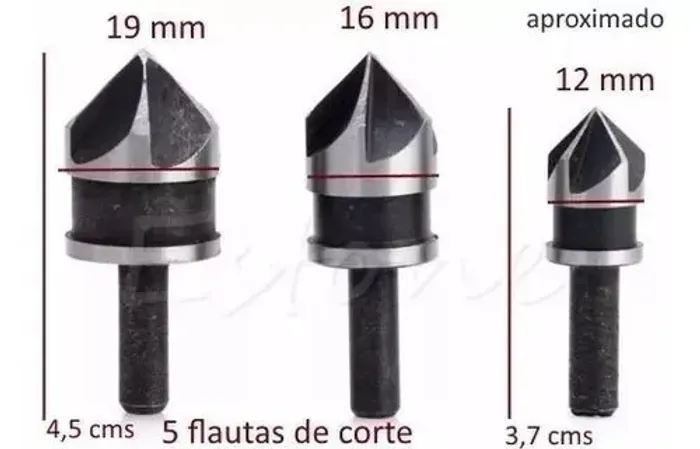 Broca Escariadora Kit 3 Pçs 1619 Mm Novo