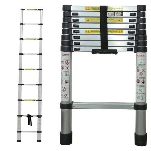 Escada Alumínio Telescópica 2.6 m 9 Degraus - Multifuncional