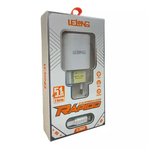 Carregador turbo 5.1A IOS- Lelong LE-291P Loja Coimbra Computadores Entregamos