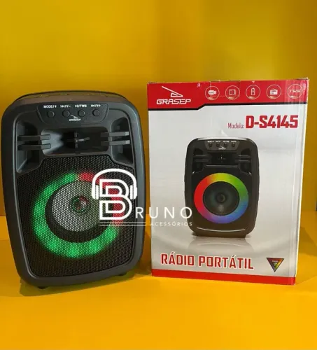Caixa de Som Bluetooth Portátil Grasep D-S4145 com Rádio FM