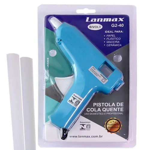 Aplicador de cola quente Bivolt 40W + 02 bastão de cola