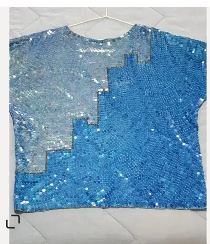 BLUSA DE FESTA TODA EM PAETÊS FORRADA